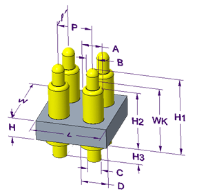 2x2P Pogo Pin 连接器