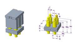 西双版纳2x2P Pogo Pin 连接器