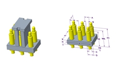 东方2x3P Pogo Pin 连接器